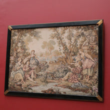 Load image into Gallery viewer, x SOLD Vintage Frame French Period Scene Wall Hanging Tapestry Fishing, Romance, Lovers. B11321
