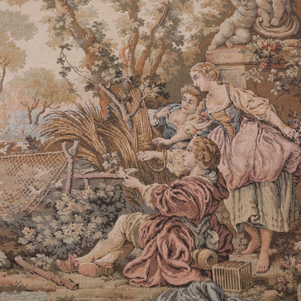 Antique Italian Tapestry Wall Romantic Love Scene II Victorian