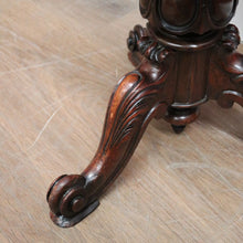 Load image into Gallery viewer, SOLD Antique Australian Cedar Piano Stool, Button Seated Blue Velvet Swivel Stool. B11770
