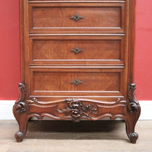 Load image into Gallery viewer, x SOLD Antique French Walnut Brass and Marble Lingerie Chest, 7 Drawer Chest of Drawers, B11545
