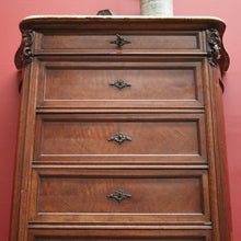 Load image into Gallery viewer, x SOLD Antique French Walnut Brass and Marble Lingerie Chest, 7 Drawer Chest of Drawers, B11545
