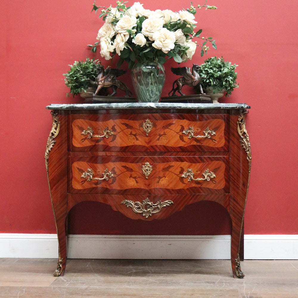 x SOLD Antique French Mahogany and Marble Top Chest of Drawers, Hall Cabinet, Chest. B11331