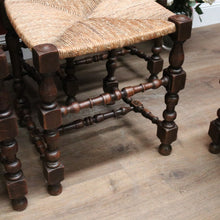 Load image into Gallery viewer, Set of 6 Dining Chairs or Kitchen Chairs, French Oak, Antique circa 1910, Rush Seats. B11782
