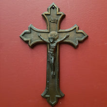 Load image into Gallery viewer, Antique Brass Crucifix, Cross, Jesus on the Cross, Home Worship or Devotion. B11614
