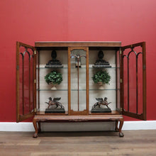 Load image into Gallery viewer, x SOLD Antique China Cabinet - Ricketts and Thorp Australian Glass Shelf Display Cabinet. B11918
