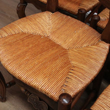 Load image into Gallery viewer, x SOLD Set of 4 Antique French Walnut and Rush Seat Dining or Kitchen Chairs. B11813
