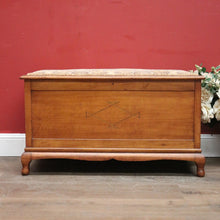 Load image into Gallery viewer, Antique Australian Maple Blanket Box, Padded Top or Seat, Lift Lid with Lift out Tray. B11960
