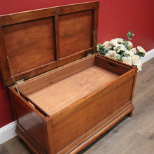 Load image into Gallery viewer, Antique Australian Maple Blanket Box, Padded Top or Seat, Lift Lid with Lift out Tray. B11960
