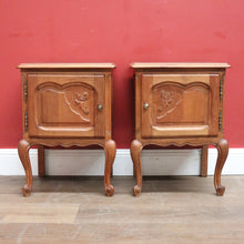 Load image into Gallery viewer, Pair of French Lamp Tables or Bedside Tables with Cupboard Storage, French Oak. B11966
