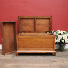 Load image into Gallery viewer, Antique Australian Maple Blanket Box, Padded Top or Seat, Lift Lid with Lift out Tray. B11960
