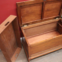 Load image into Gallery viewer, Antique Australian Maple Blanket Box, Padded Top or Seat, Lift Lid with Lift out Tray. B11960
