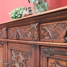Load image into Gallery viewer, x SOLD Antique French Oak Sideboard, Three Door, Three Drawer Gothic Sideboard, Hall Cabinet.  B11476
