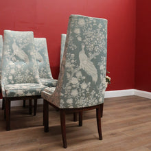 Load image into Gallery viewer, Set of Six Vintage Dinning Chairs or Kitchen Chairs, High Back, Cushion Seat Comfort, Peacock Design. B11989
