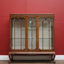 Load image into Gallery viewer, x SOLD Antique China Cabinet - Ricketts and Thorp Australian Glass Shelf Display Cabinet. B11918
