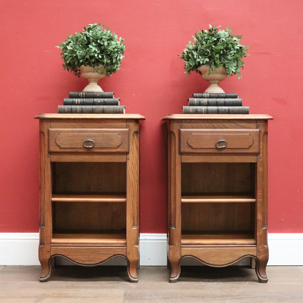 x SOLD A Pair of French Bedside Cabinets or Lamp Tables, Open Fronted Side Tables. B11962