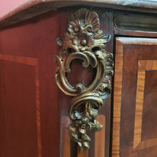 Load image into Gallery viewer, Antique French mahogany Three Drawer Marble Top Chest of Drawers with Brass Detail. B12162
