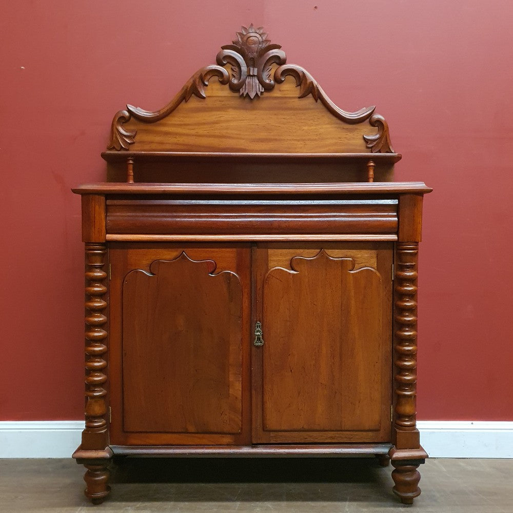 Antique Australian Cedar Two Door Chiffonier or Sideboard with Backboard and Drawer. B12174