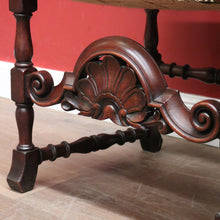 Load image into Gallery viewer, Pair of Antique Hall Chairs, French Walnut and Fabric Library Chairs or Armchairs. B11433
