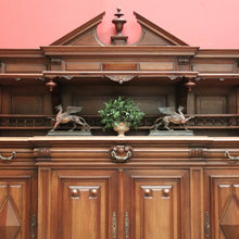 Load image into Gallery viewer, x SOLD Antique French Walnut Breakfront 3 Drawer Sideboard with Carved Backboard. B11930
