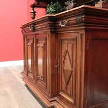 Load image into Gallery viewer, x SOLD Antique French Walnut Breakfront 3 Drawer Sideboard with Carved Backboard. B11930
