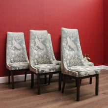 Load image into Gallery viewer, Set of Six Vintage Dinning Chairs or Kitchen Chairs, High Back, Cushion Seat Comfort, Peacock Design. B11989
