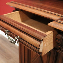 Load image into Gallery viewer, x SOLD Antique French Walnut Breakfront 3 Drawer Sideboard with Carved Backboard. B11930
