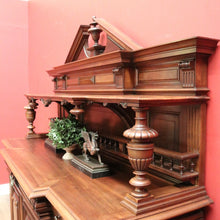 Load image into Gallery viewer, x SOLD Antique French Walnut Breakfront 3 Drawer Sideboard with Carved Backboard. B11930
