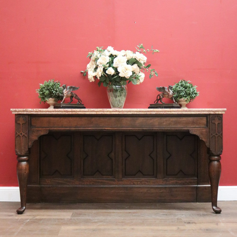 x SOLD Antique French Oak and Marble Hall Table, Sideboard or Foyer Entry Table, B11933