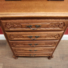 Load image into Gallery viewer, x SOLD French Oak and Brass Handle Five (5) Drawer Chest of Drawers or Lingerie Chest. B11870
