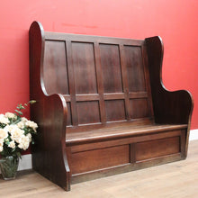 Load image into Gallery viewer, Antique French Oak Pub Bench Chairs or Seats, Country Farmhouse Character. B11973
