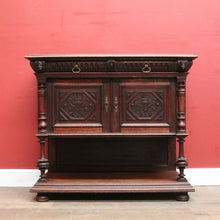 Load image into Gallery viewer, Antique French Oak Hall Cabinet or Sideboard, Two-drawer Entry Or Foyer Cupboard. B11981
