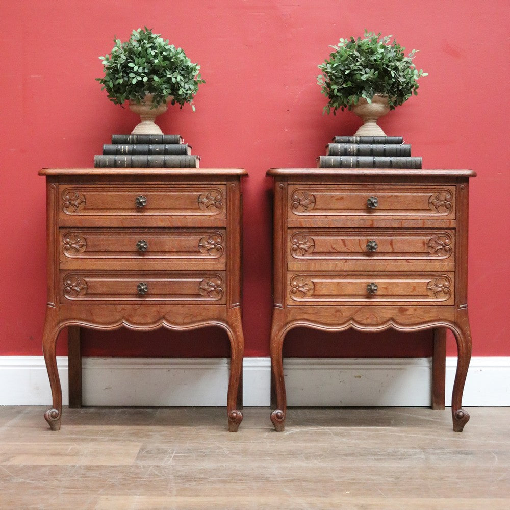 x SOLD Pair of Vintage French Bedside Table or Cabinets, Lamp Side Tables. B11523