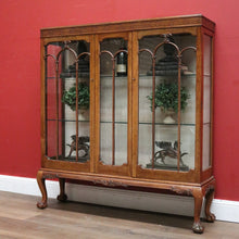 Load image into Gallery viewer, x SOLD Antique China Cabinet - Ricketts and Thorp Australian Glass Shelf Display Cabinet. B11918
