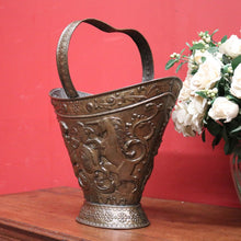 Load image into Gallery viewer, x SOLD Antique French Brass Coal Bucket, Unicorn, Lion and Fleur De Lis Bucket. B11300
