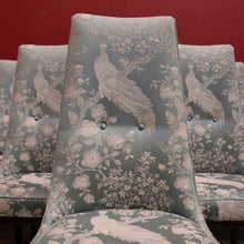 Load image into Gallery viewer, Set of Six Vintage Dinning Chairs or Kitchen Chairs, High Back, Cushion Seat Comfort, Peacock Design. B11989
