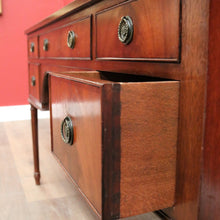 Load image into Gallery viewer, Vintage English Desk, or Flame Mahogany Office Desk with Leather Insert Top. B11991
