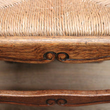 Load image into Gallery viewer, x SOLD A Set of Six Oak and Rush Seat Antique French Chairs, Kitchen or Dining Room. B11549
