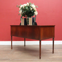 Load image into Gallery viewer, Vintage English Desk, or Flame Mahogany Office Desk with Leather Insert Top. B11991
