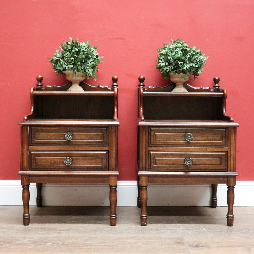 x SOLD Pair of 1940s Antique French Lamp or Side Tables or Bedside Cabinets. B11797