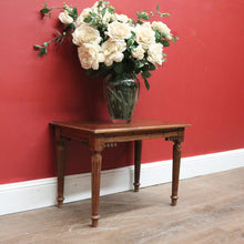 Load image into Gallery viewer, x SOLD Antique French Oak Lamp Side Table with Marquetry Inlay on Reeded legs. B11439
