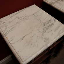 Load image into Gallery viewer, x SOLD Pair of Antique French Bedside Cabinet or Lamp Side Tables with Marble Tops. B11381
