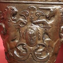 Load image into Gallery viewer, x SOLD Antique French Brass Coal Bucket, Unicorn, Lion and Fleur De Lis Bucket. B11300
