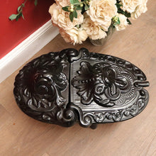 Load image into Gallery viewer, Antique French Cast Iron and Enamel Coal Scuttle, Magazine holder or kindling box. B11529
