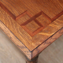 Load image into Gallery viewer, x SOLD Antique French Oak Lamp Side Table with Marquetry Inlay on Reeded legs. B11439
