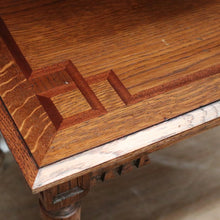 Load image into Gallery viewer, x SOLD Antique French Oak Lamp Side Table with Marquetry Inlay on Reeded legs. B11439
