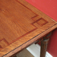 Load image into Gallery viewer, x SOLD Antique French Oak Lamp Side Table with Marquetry Inlay on Reeded legs. B11439
