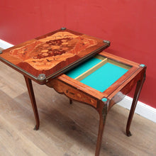 Load image into Gallery viewer, x SOLD Antique French Walnut and Marquetry Top Fold-Over Card Table or Games Table. B11896
