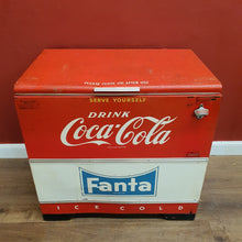 Load image into Gallery viewer, Vintage, almost antique 1950s Coco-Cola machine or fridge.

