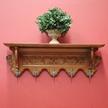 Load image into Gallery viewer, x SOLD Antique French Oak Five (5) Hook Coat Rack, Scarf and Hat Wall Rack. B11395
