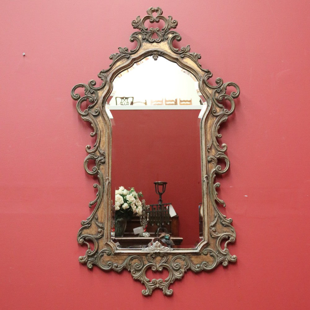 x SOLD Antique Italian Floral Gilt Wall Mirror, Hall Mirror Vanity Mirror, Gilt Frame. B11310
